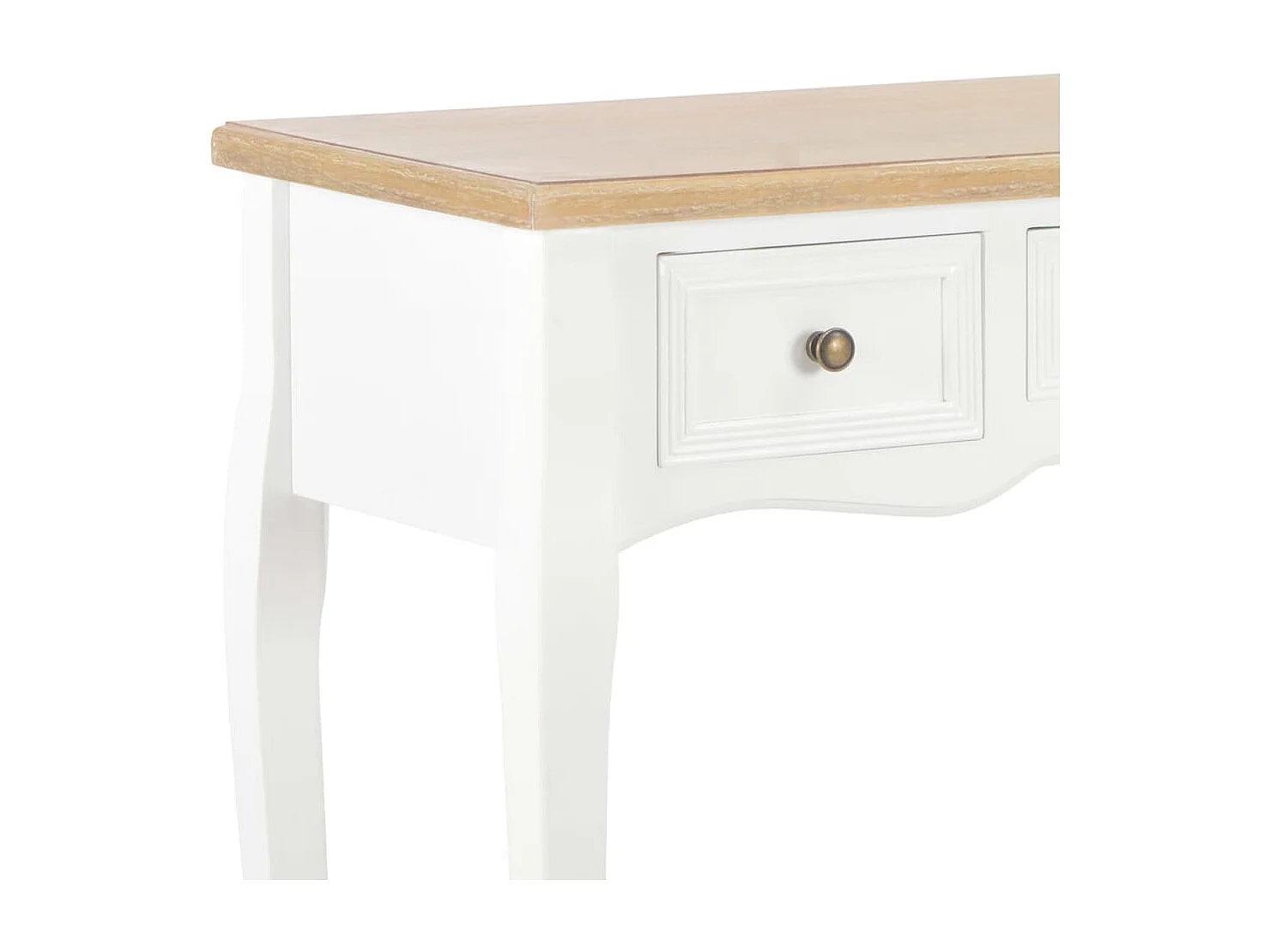 Table de console et coiffeuse avec 3 tiroirs Blanc