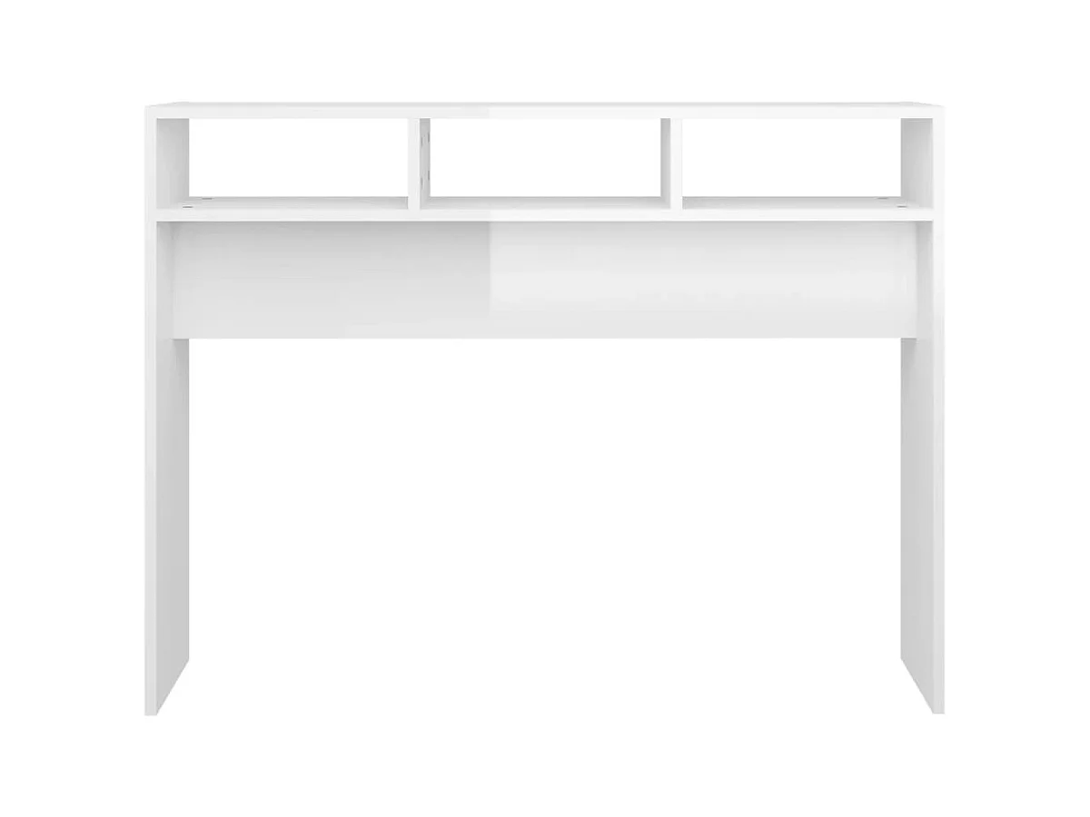 Table console Blanc brillant 105x30x80 cm Aggloméré