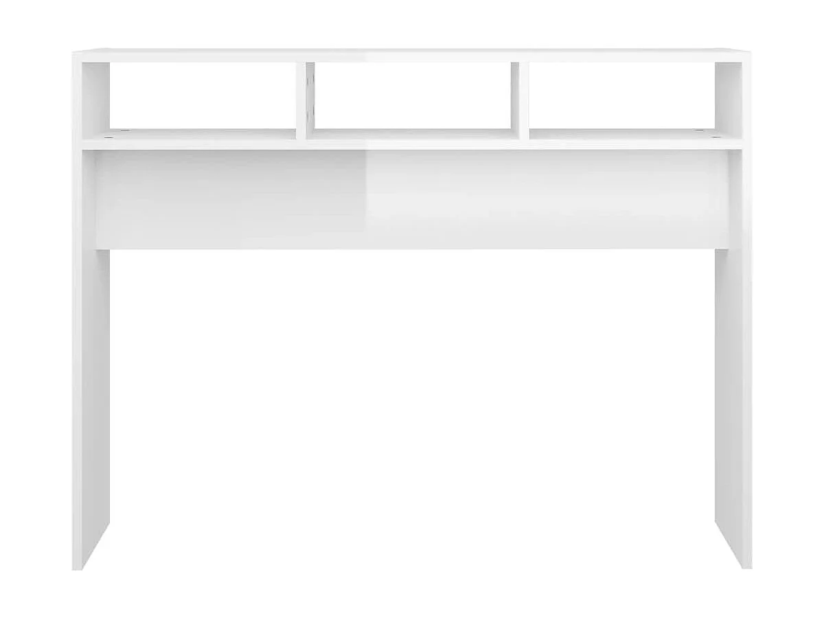 Table console Blanc brillant 105x30x80 cm Aggloméré