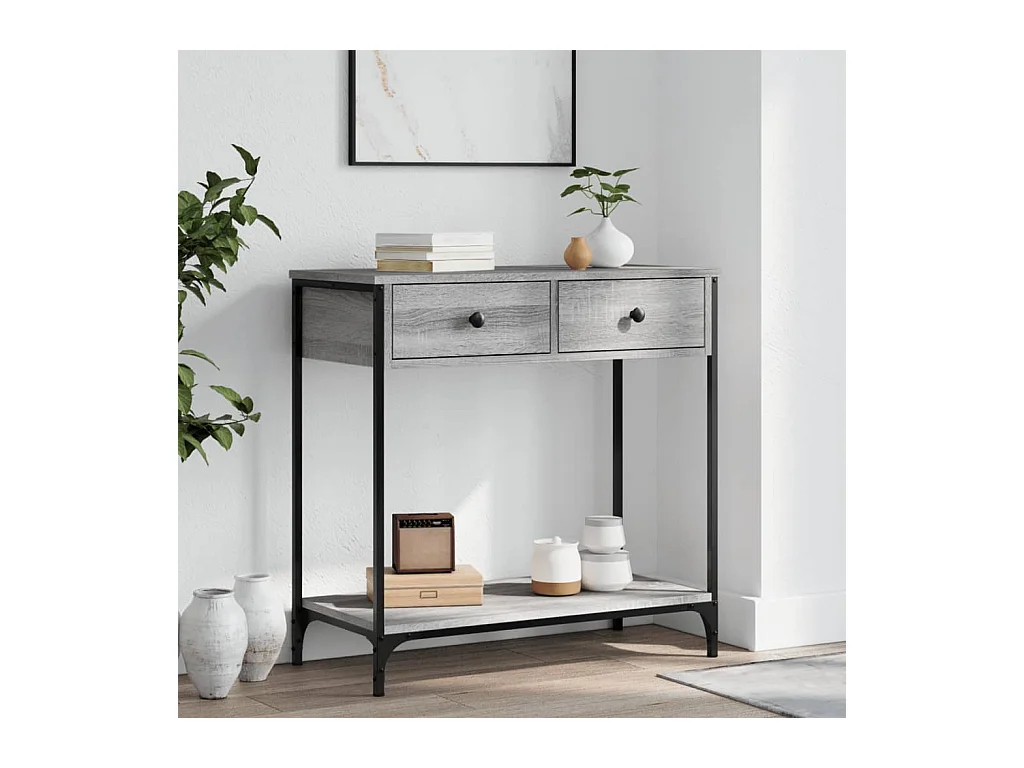 Table console sonoma gris 75x34,5x75 cm bois d'ingénierie