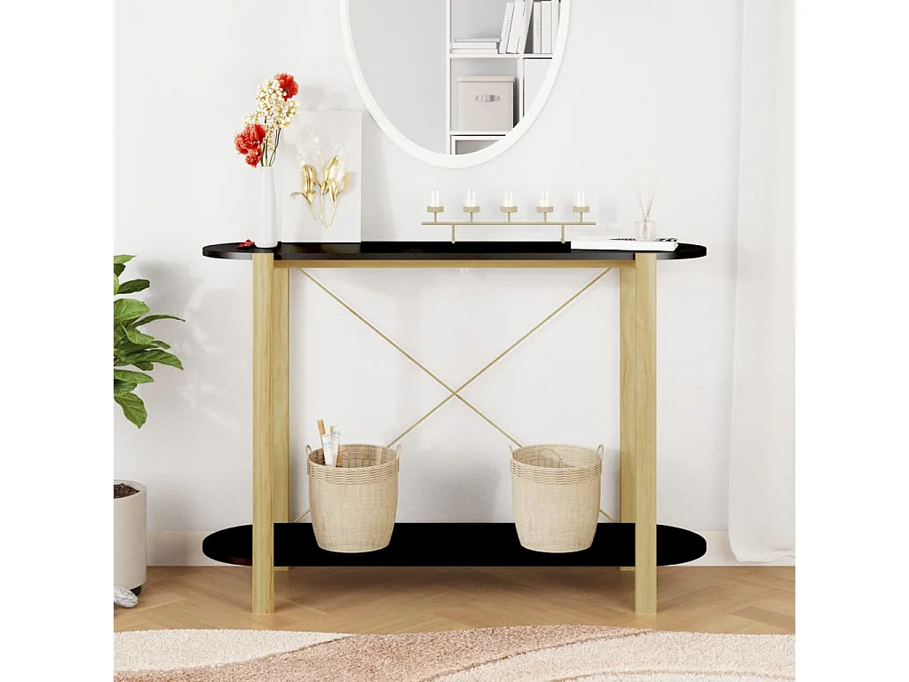 Table console Noir 110x38x75 cm Bois d'ingénierie