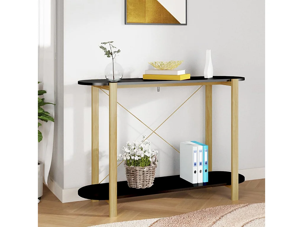 Table console Noir 110x38x75 cm Bois d'ingénierie