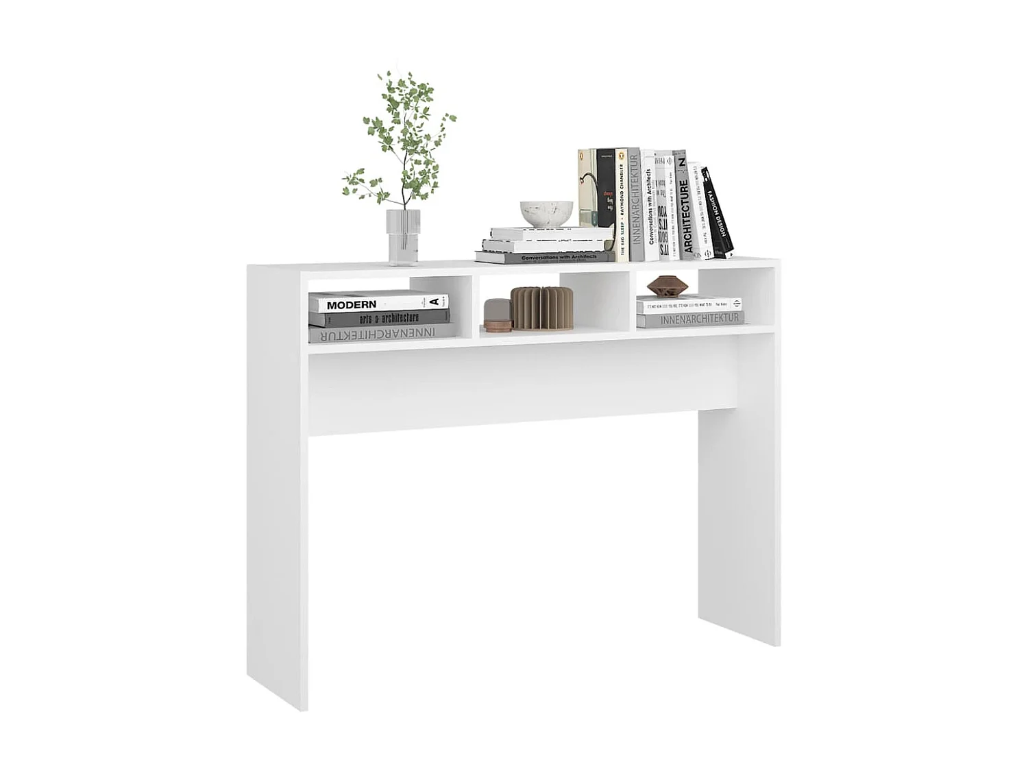 Table console Blanc 105x30x80 cm Aggloméré