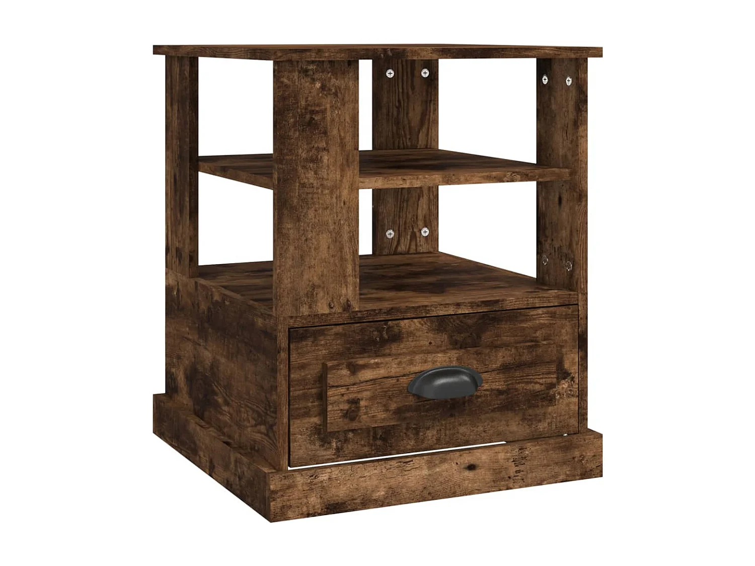 Table d'appoint chêne fumé 50x50x60 cm bois d'ingénierie