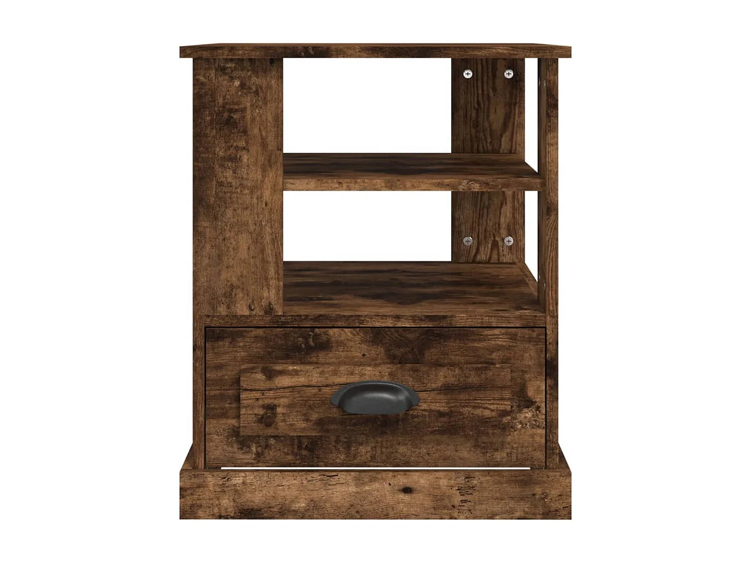 Table d'appoint chêne fumé 50x50x60 cm bois d'ingénierie