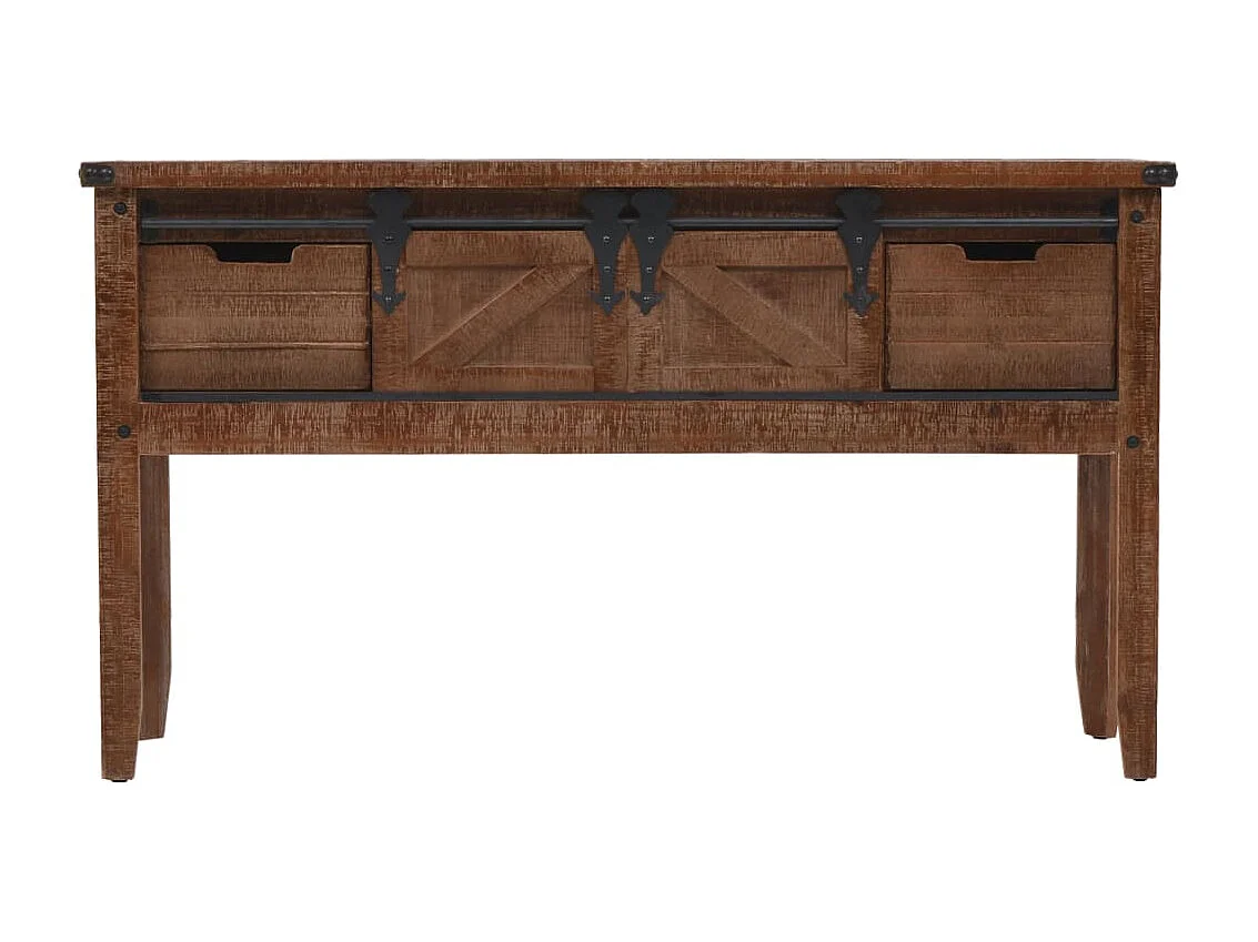 Mesa consola madeira de abeto maciça 131x35,5x75 cm castanho