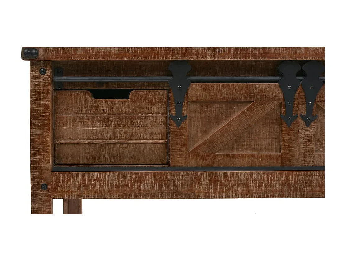 Table console Bois massif de sapin 131 x 35,5  x 75 cm Marron