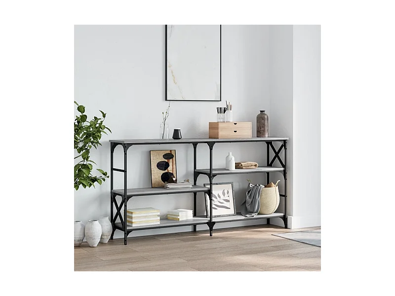 Table console sonoma gris 150x29x76,5 cm bois d'ingénierie