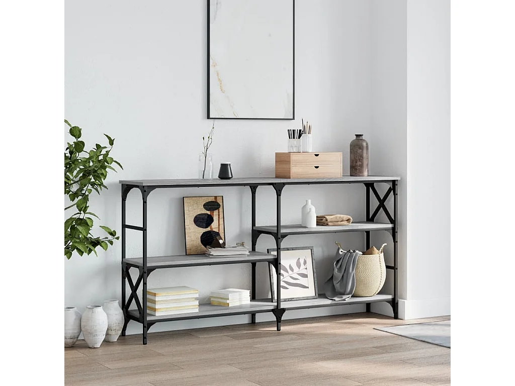 Table console sonoma gris 150x29x76,5 cm bois d'ingénierie