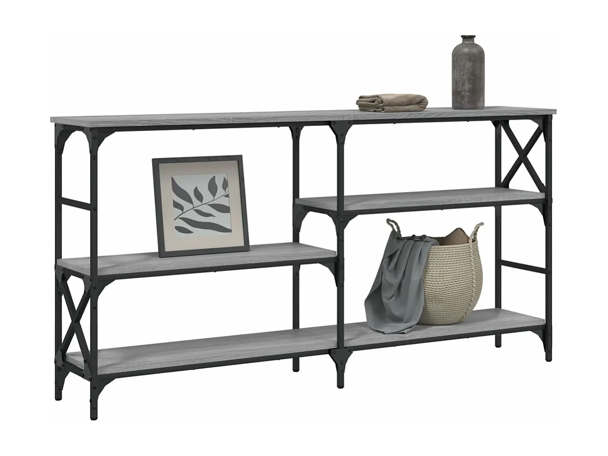 Table console sonoma gris 150x29x76,5 cm bois d'ingénierie