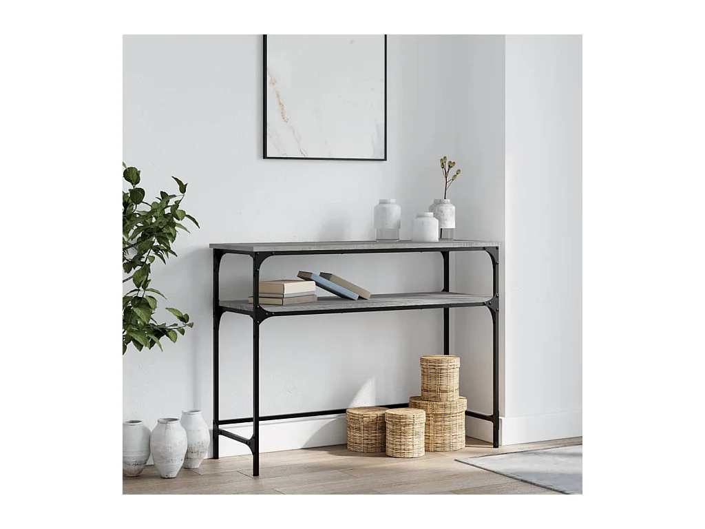 Table console sonoma gris 100x35,5x75 cm bois d'ingénierie