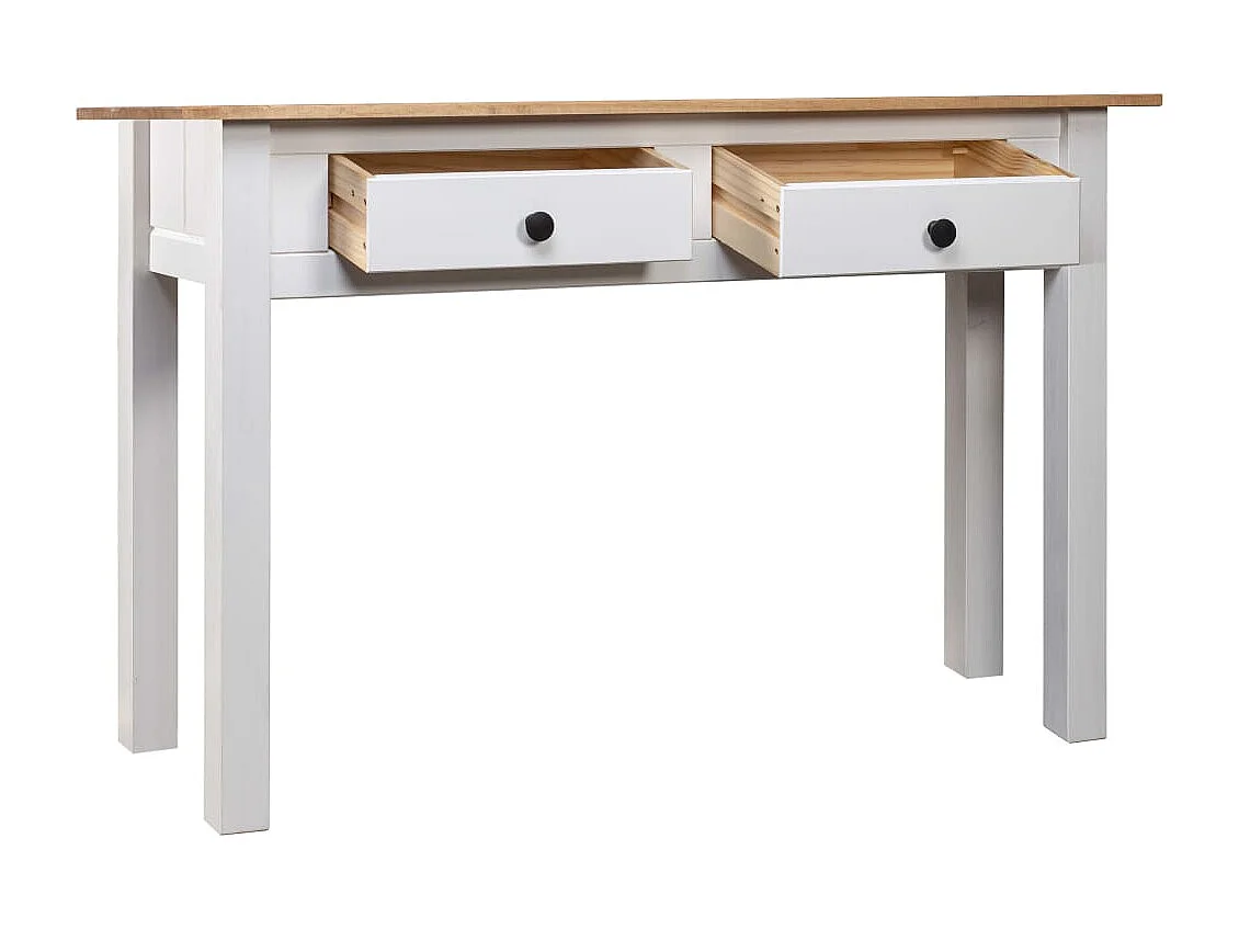 Table console Blanc 110x40x72 cm Pin solide Gamme Panama