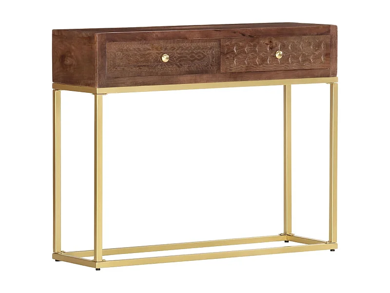 Mesa consola de madera maciza de mango 90x30x75 cm
