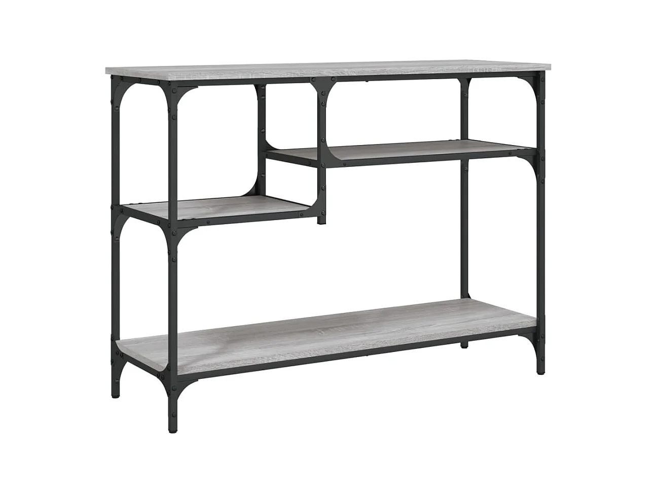 Wandtafel met schappen 100x35x75 cm grijs sonoma eikenkleurig