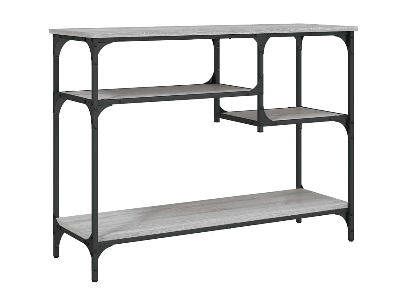 Wandtafel met schappen 100x35x75 cm grijs sonoma eikenkleurig