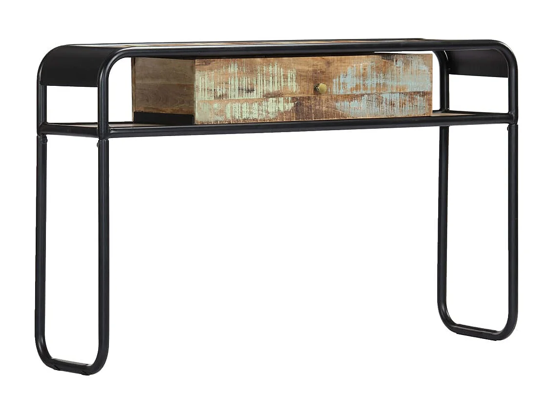 Mesa consola 118x30x75 cm madeira recuperada maciça