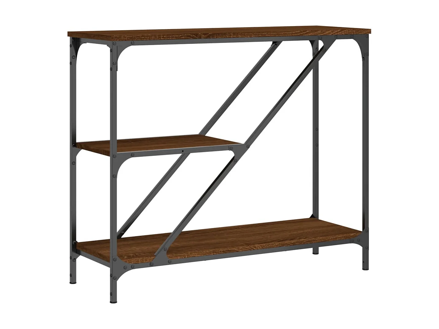 Mesa consola 88,5x30x75 cm derivados madeira carvalho castanho