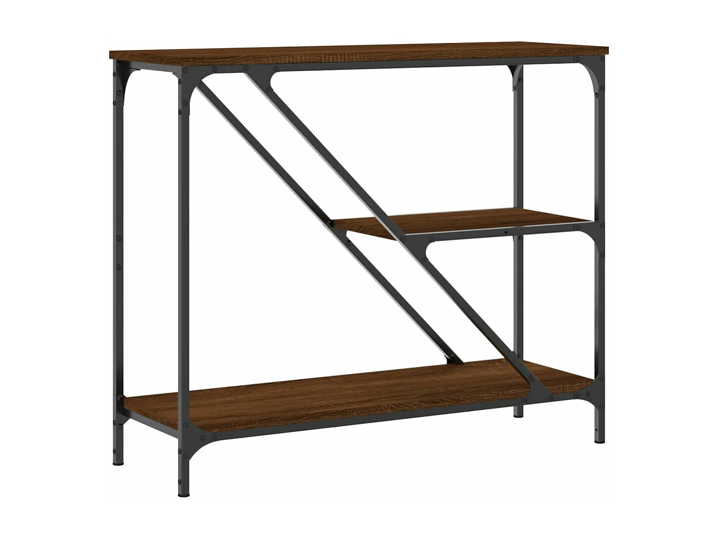 Mesa consola 88,5x30x75 cm derivados madeira carvalho castanho