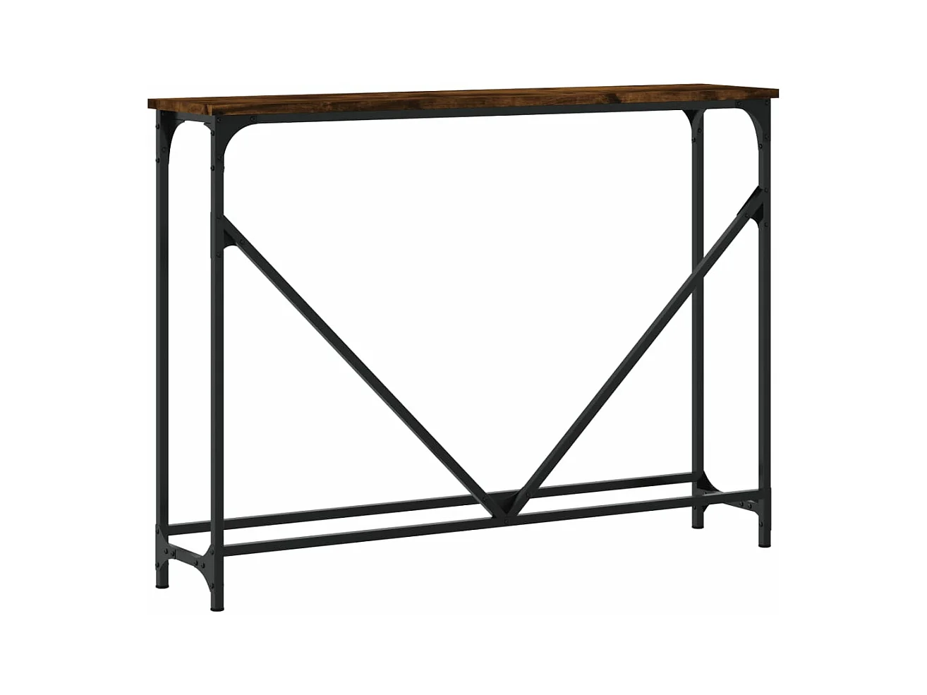 Table console chêne fumé 102x22,5x75 cm bois d'ingénierie