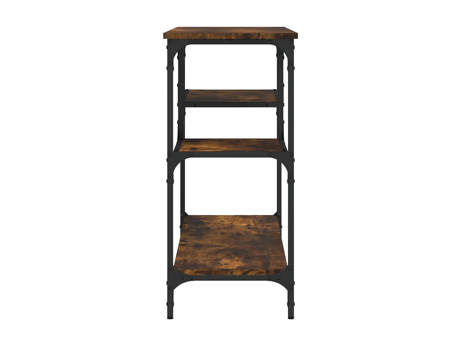 Table console avec étagères chêne fumé 100x35x75 cm