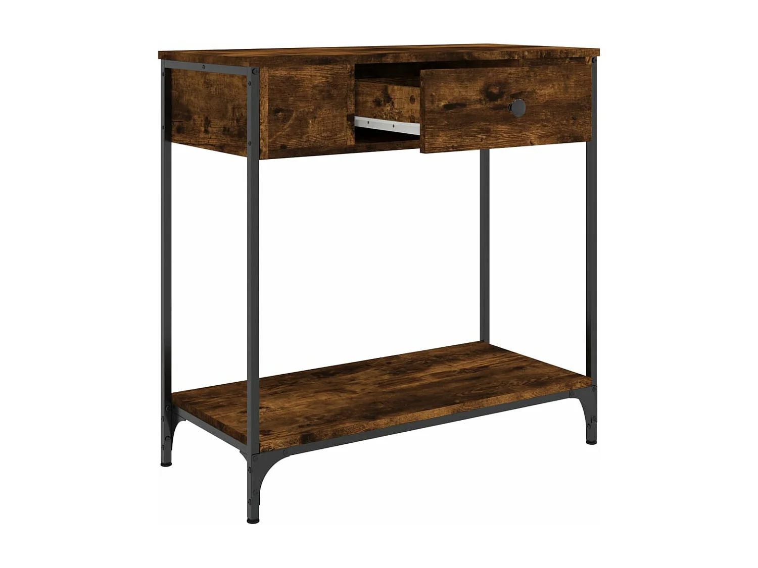 Mesa consola madera de ingeniería roble ahumado 75x34,5x75 cm