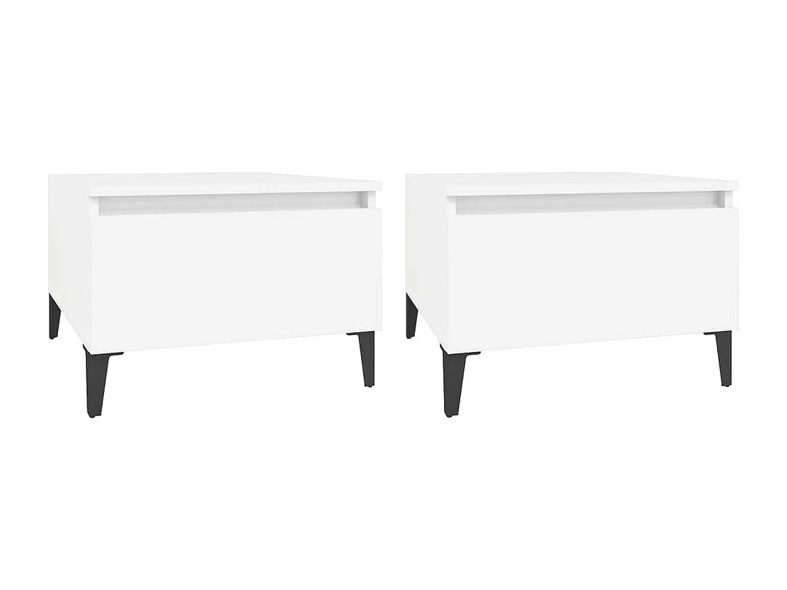Tables d'appoint 2 pièces Blanc 50x46x35 cm Bois d'ingénierie
