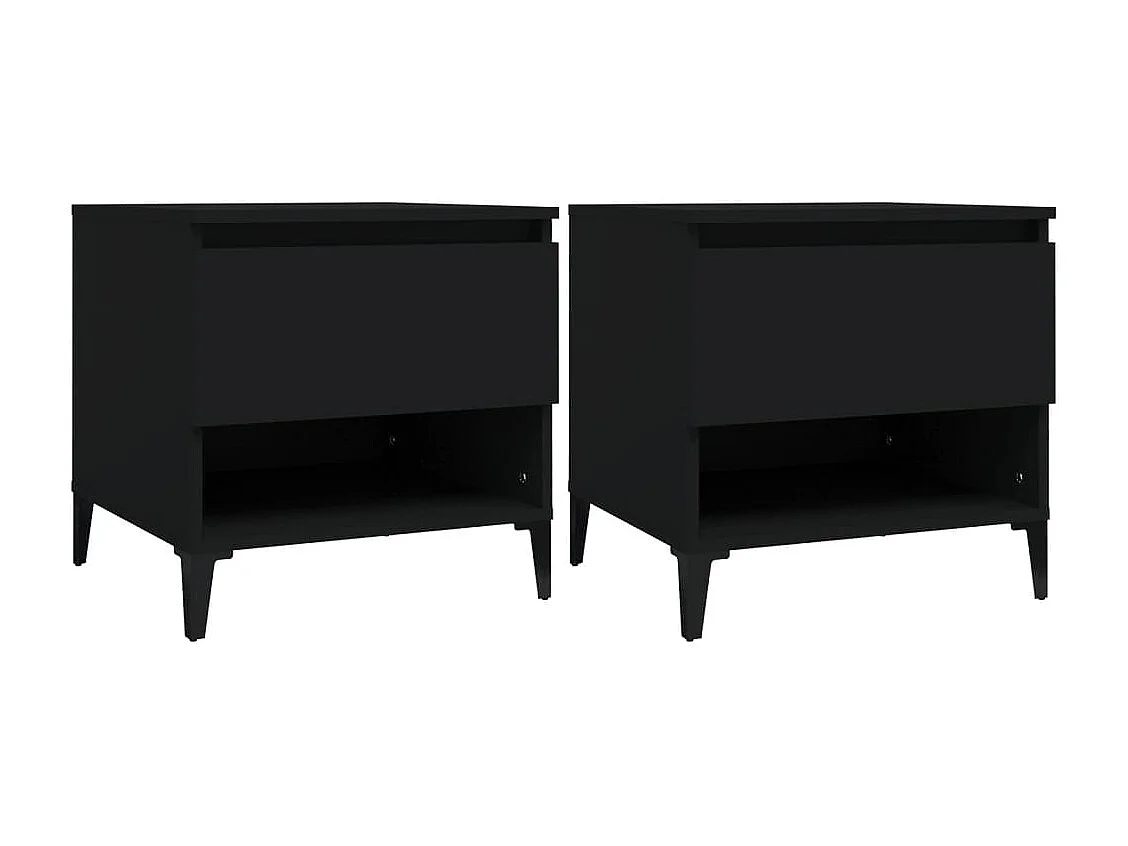 Tables d'appoint 2 pièces Noir 50x46x50 cm Bois d’ingénierie