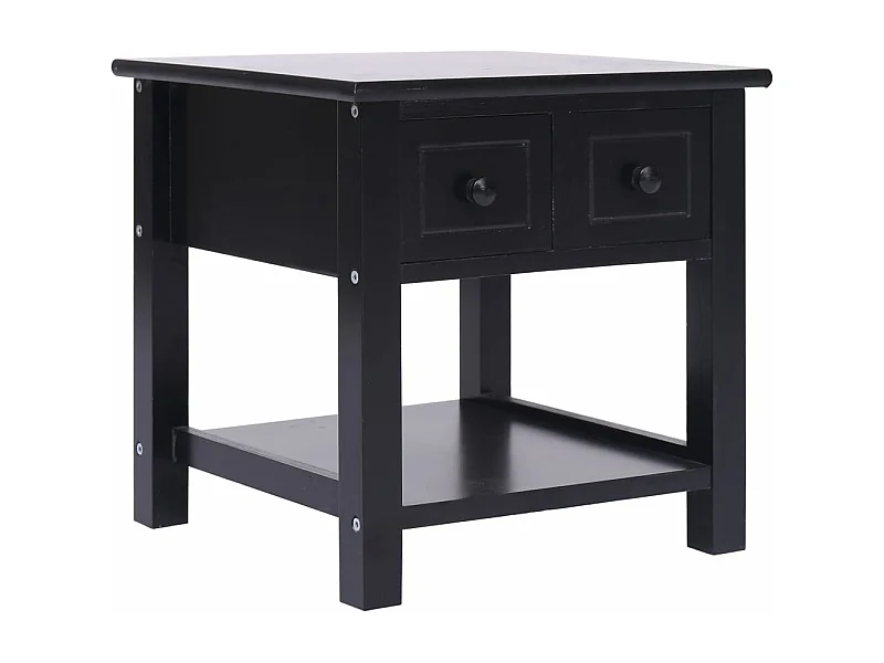 Table d'appoint Noir 40x40x40 cm Bois de Paulownia