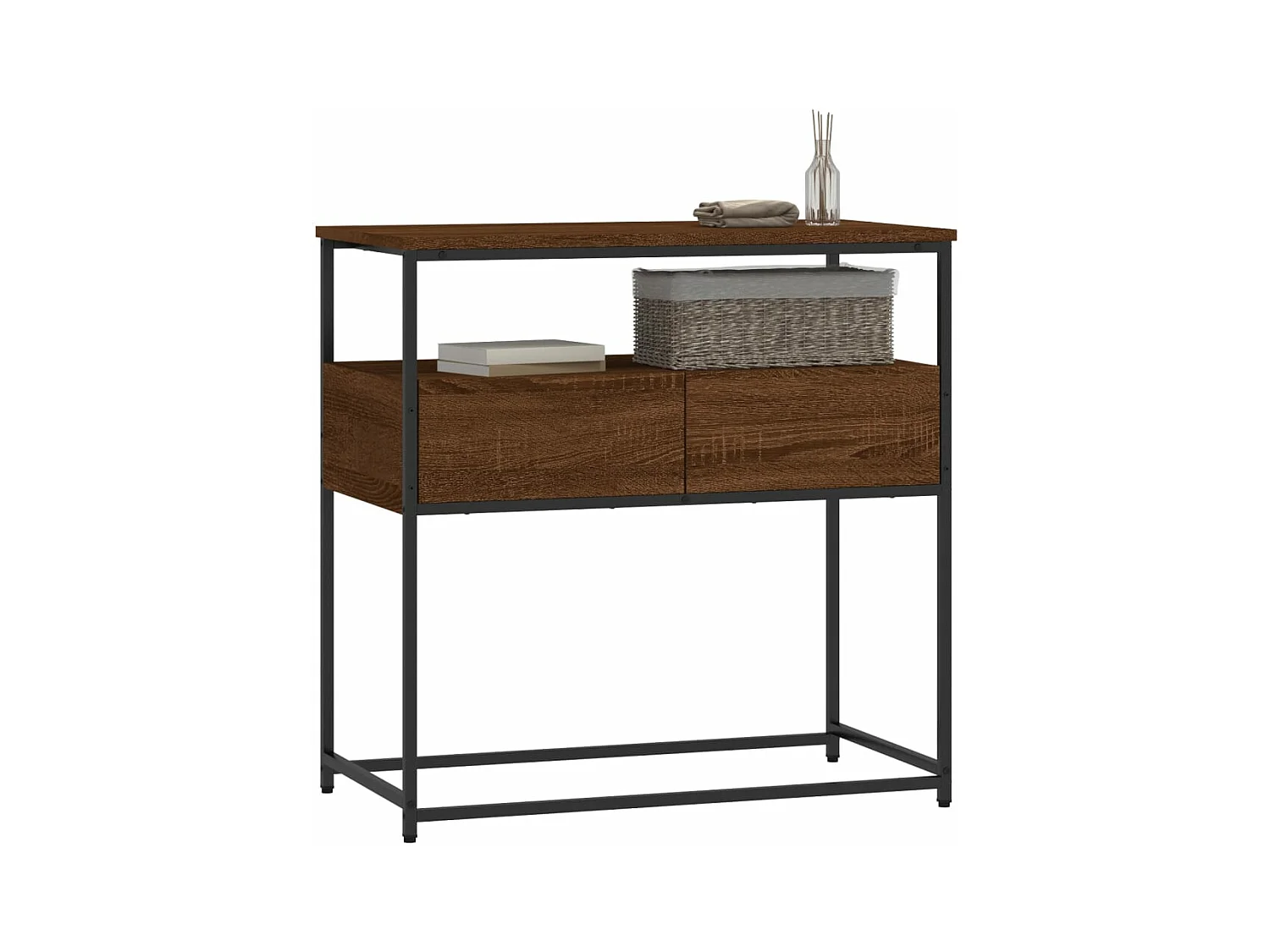 Mesa consola 75x40x75 cm derivados de madeira carvalho castanho