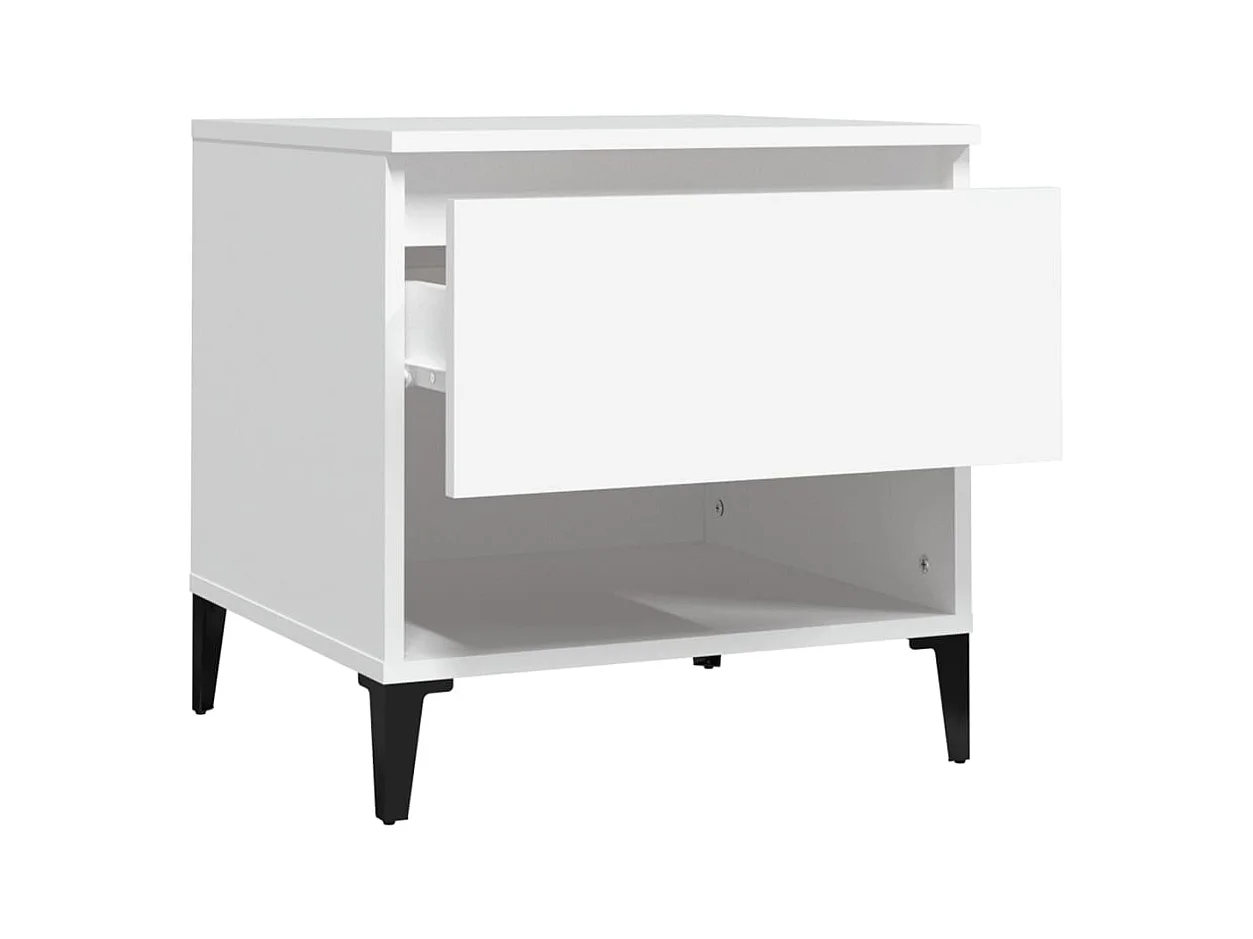 Table d'appoint Blanc 50x46x50 cm Bois d’ingénierie