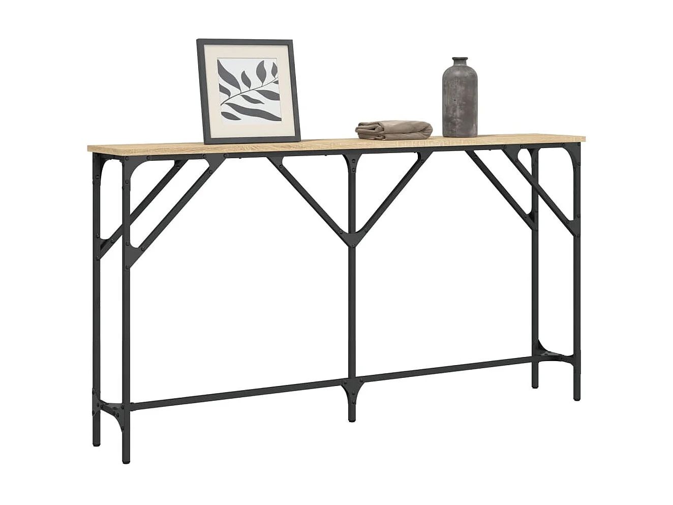 Table console chêne sonoma 140x23x75 cm bois d'ingénierie
