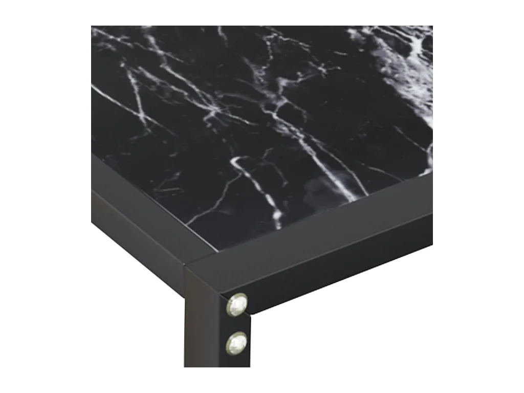Table console Marbre noir 180x35x75,5 cm Verre trempé