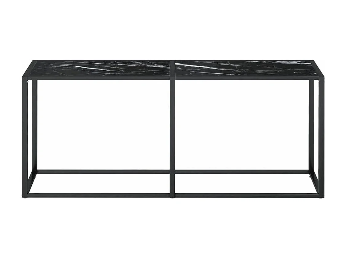 Table console Marbre noir 180x35x75,5 cm Verre trempé