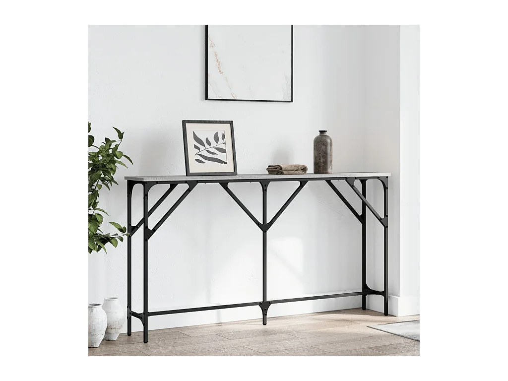 Table console sonoma gris 140x23x75 cm bois d'ingénierie