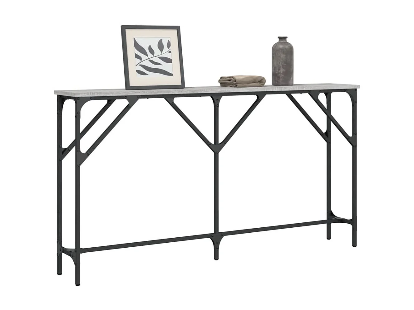 Table console sonoma gris 140x23x75 cm bois d'ingénierie