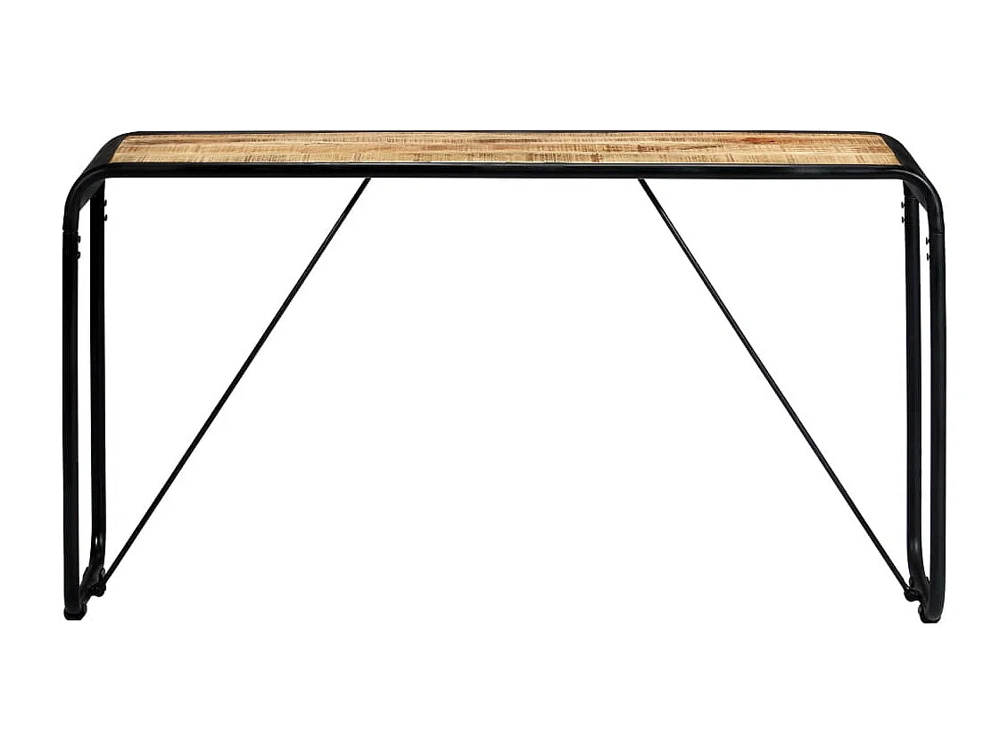 Mesa consola de madera maciza de mango sin tratar 140x35x76 cm