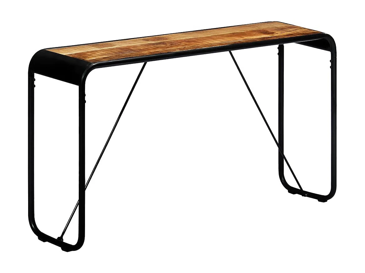 Mesa consola de madera maciza de mango sin tratar 140x35x76 cm