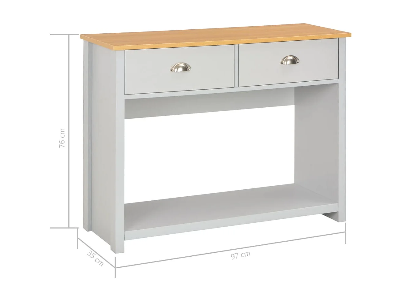 Wandtafel 97x35x76 cm grijs