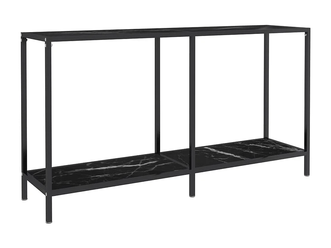 Table console Noir 140x35x75,5 cm Verre trempé