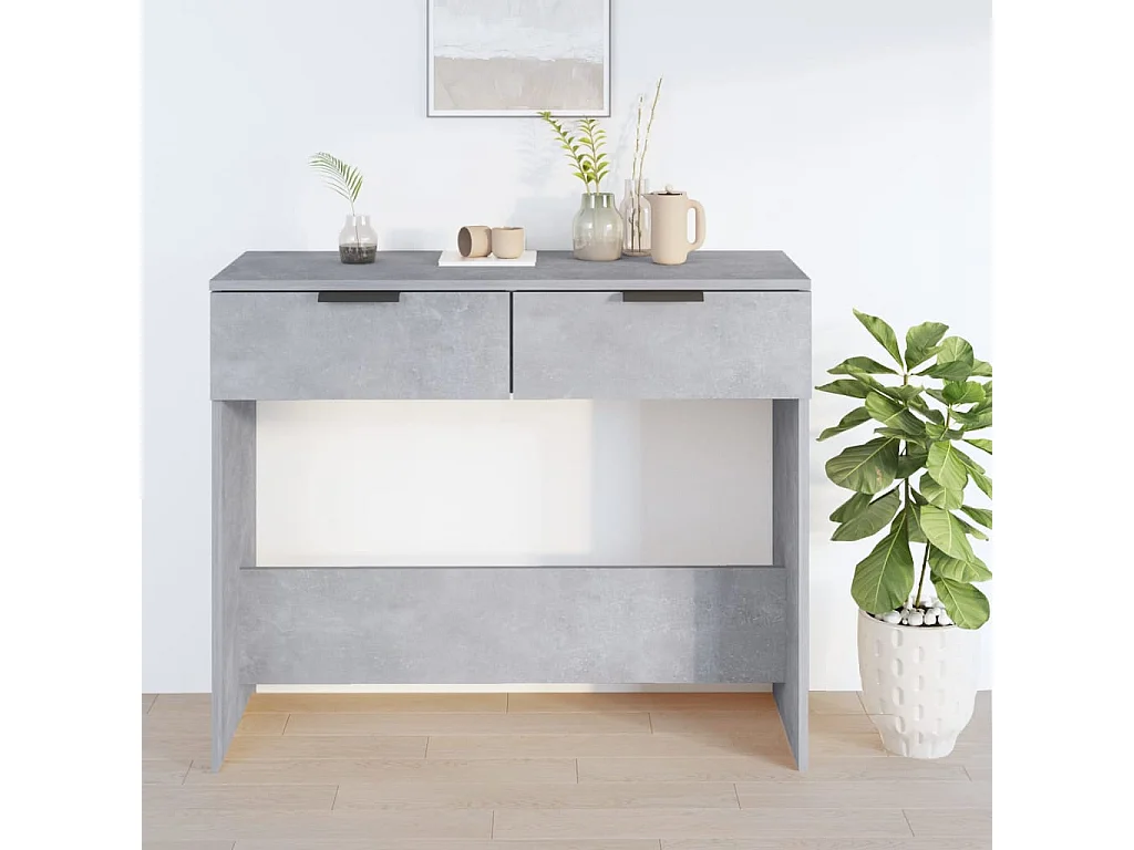 Wandtafel 90x36x75 cm bewerkt hout betongrijs