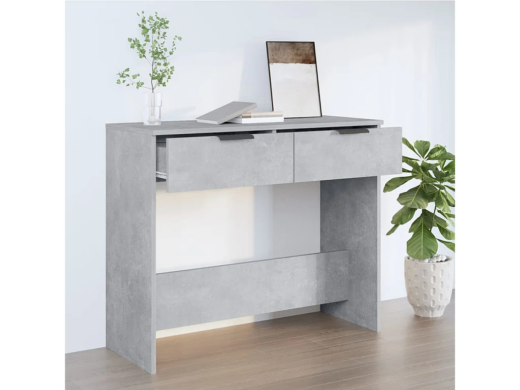 Mesa consola 90x36x75 cm derivados de madeira cinzento-cimento