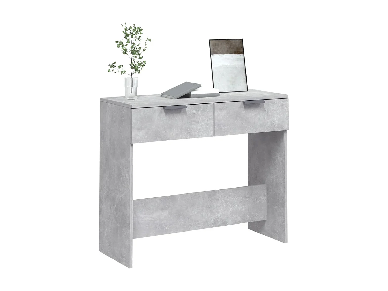 Mesa consola 90x36x75 cm derivados de madeira cinzento-cimento