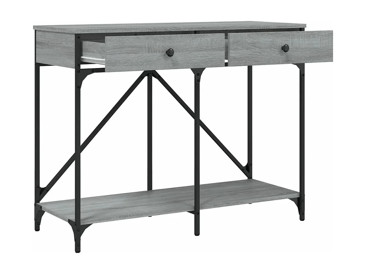 Mesa consola 100x39x78,5 cm derivados madeira cinzento sonoma