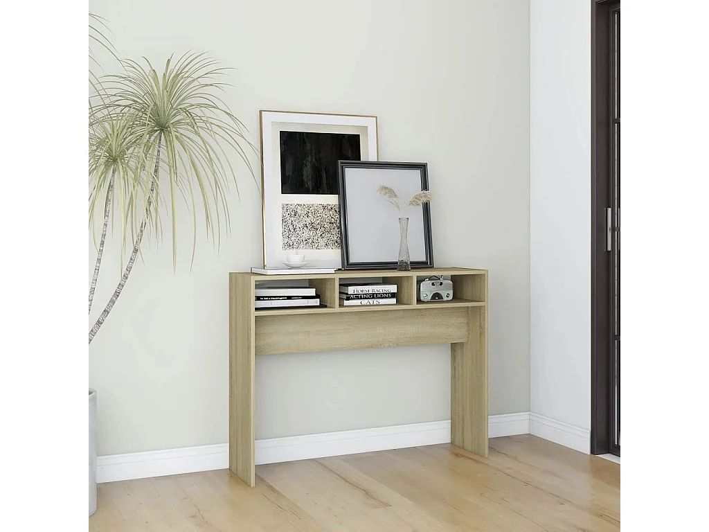 Mesa consola madera contrachapada roble Sonoma 105x30x80 cm