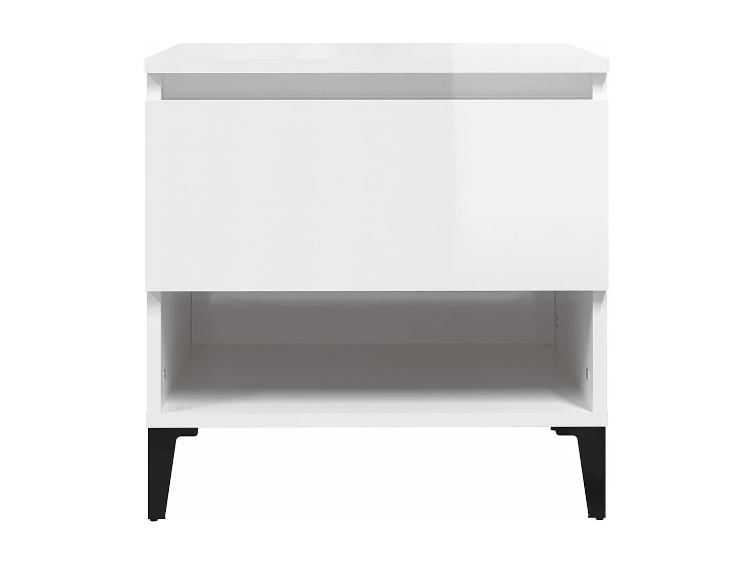 Table d'appoint Blanc brillant 50x46x50 cm Bois d'ingénierie