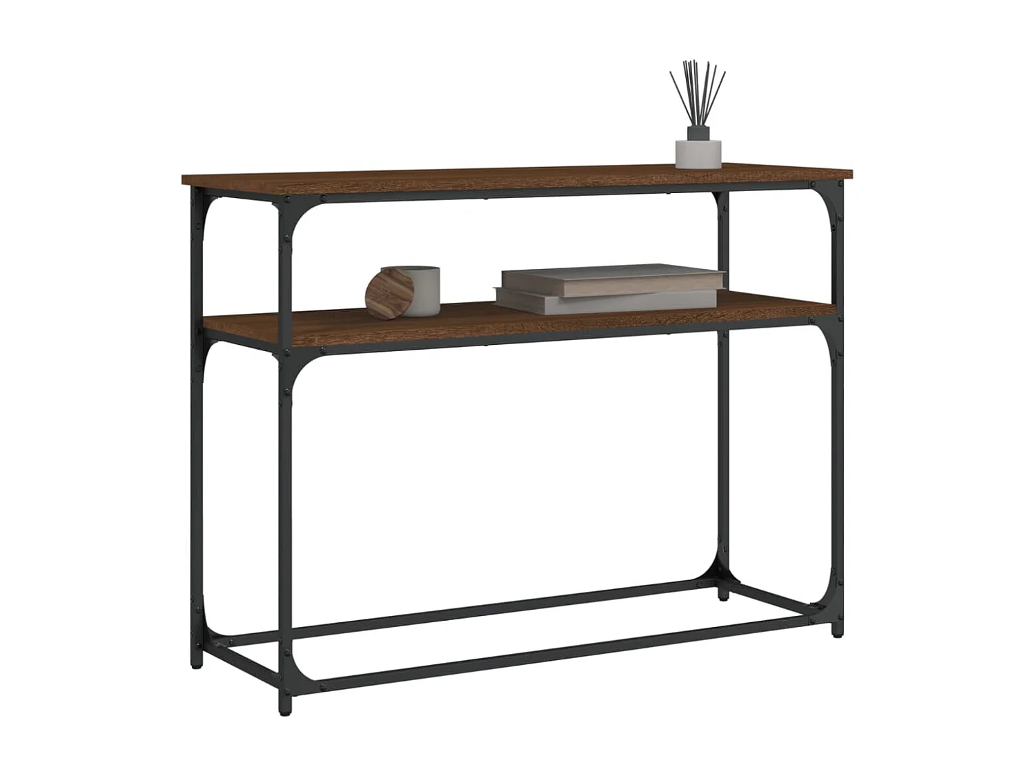 Table console chêne marron 100x35,5x75 cm bois d'ingénierie