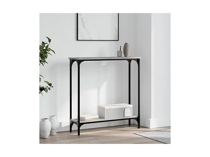 Mesa consola madera de ingeniería gris Sonoma 75x22,5x75 cm