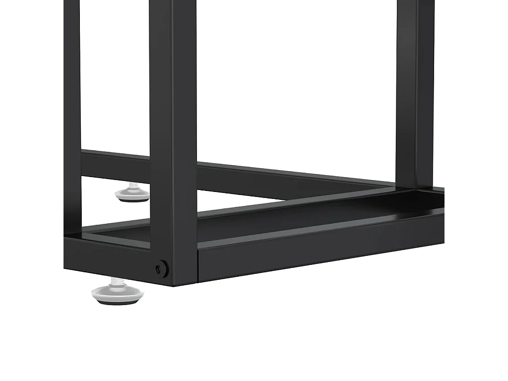 Table d'appoint ordinateur Marbre noir 50x35x65 cm Verre trempé