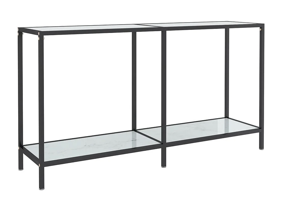 Table console Blanc 140x35x75,5 cm Verre trempé
