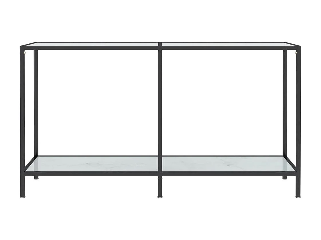 Table console Blanc 140x35x75,5 cm Verre trempé